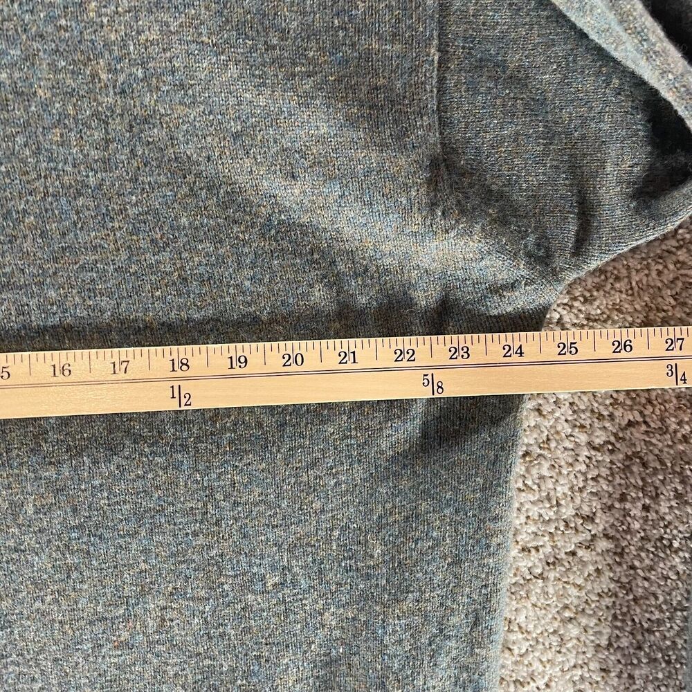 Pure New Wool Sweater Men Extra Large Gray Argyle Diamond Crew Neck Pullover VTG - Picture 8 of 10